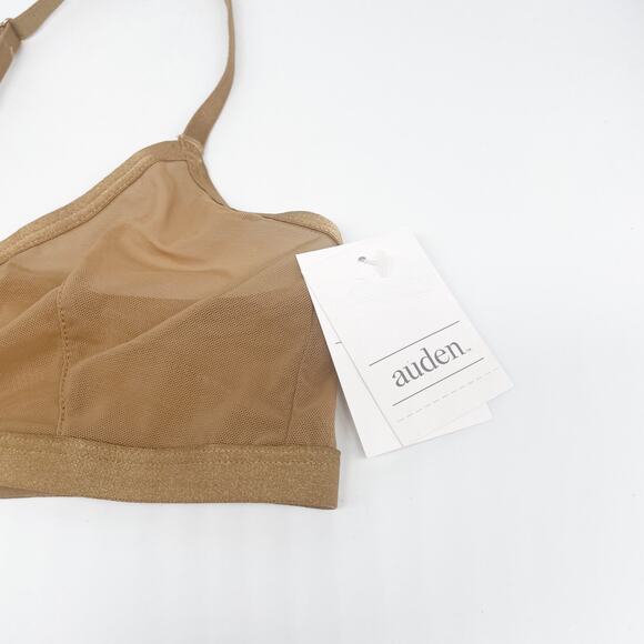 Auden Women's Mesh Triangle Bralette Racerback Brown Size Small - Picture 2 of 5
